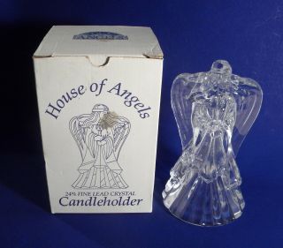 House Of Angels Lead Crystal Glass Angel Candle Holder Usa