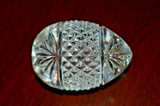 Vintage Egg Shaped Cut Crystal Clear Glass Paperweight France By Avon