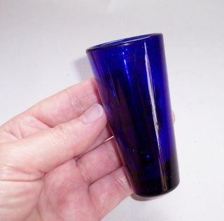 Antique/vintage Bristol Cobalt Blue Glass Vase Cup - Hand Blown Collectable