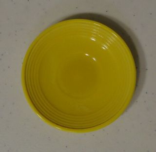 Vintage Akro Agate Small Concentric Ring Childrens Toy Doll Dishes Yellow Saucer