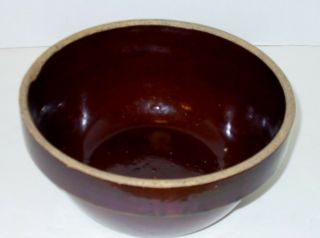 Vintage Brown Glazed Stoneware Mixing Bowl Crock