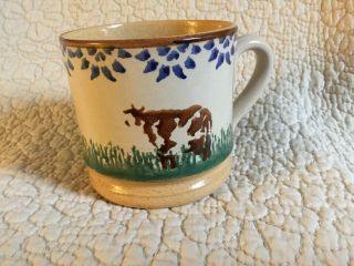 Nicholas Mosse Pottery Small Cow Mug Ireland 2 3/4” X 2 3/4” 3