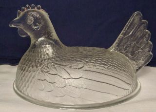 Vintage Indiana Clear Glass Hen On Nest Candy/trinket Dish Lid Only - Replacement