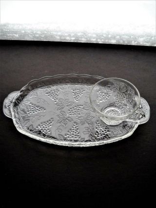 Set Of Anchor Hocking Vintage Grape Snack Plate And Cup - Coindition