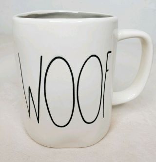 Rae Dunn Magenta Woof Coffee Mug Large Letter Ll Gray Inside