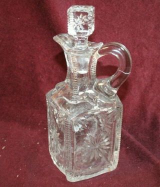 Eapg Decanter - Star & Ladder Type Pattern - Maker Unknown - Top