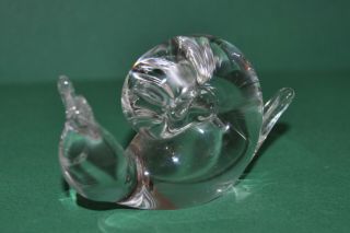 Lovely Vintage Wedgwood Clear Art Glass Snail Paperweight
