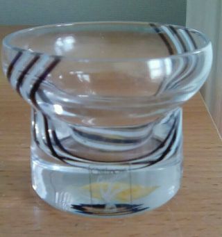 Caithness Glass Small Bud Vase with Black & White Design VGC 3