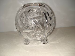 - Cut Glass Ball Vase.  Vintage, .
