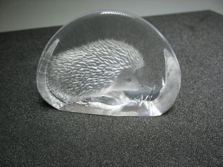 Mats Jonasson Sweden Studio Art Glass Paperweight Hedgehog Sweden