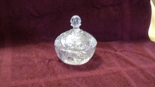Vintage Small Cut Glass Candy Dish With Lid