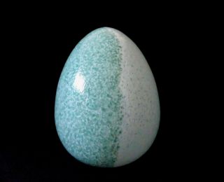 Murano Italy Style 3.  6 " Green Art Glass Figurine Bird / Dinosaur Egg Ornament A