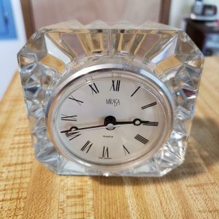 Vintage Mikasa Austria Crystal Glass Mantle Clock Great Shape