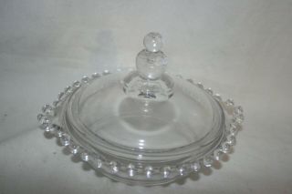 Vintage Imperial Candlewick Two Handle Dish Lid Candy Bowl Clear Glass
