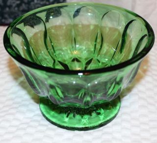Vintage Emerald Green Pressed Glass Candy Dish Footed Compote Planter Vase Bowl
