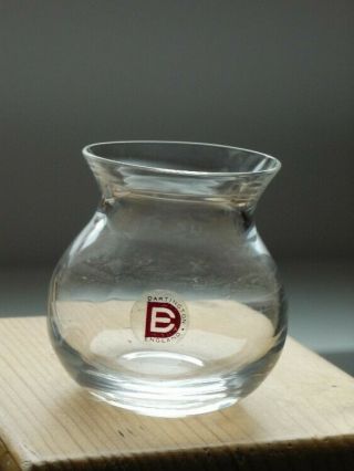 Tiny Shaped Dartington Clear Glass Vase