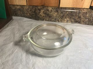 Vintage Pyrex Clear Glass 20 Oz Baking Dish With Lid