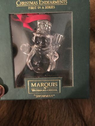Marquis By Waterford Christmas Endearments Snowman Ornament 1st In Series