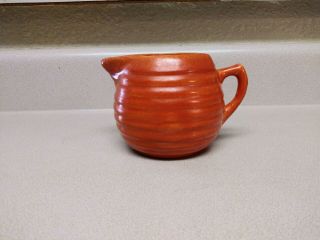 Vintage Bauer Pottery Ringware Orange - Red Standard Creamer
