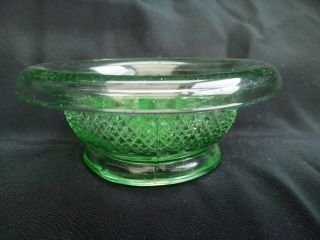 Art Deco Green Glass Posy Bowl & Frog.