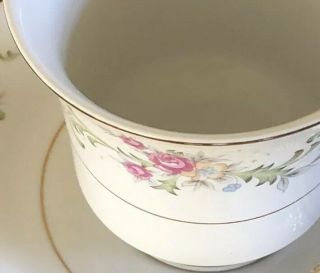 Lynns Fine China Tea Cup Set W/ Spoon Pink Yellow Floral Gold Trim Summerland 4