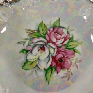 Vintage Trimont Ware Floral Rose Porcelain Bowl Lusterware w/ Gold Trim Japan 2