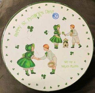 Happy St.  Patrick’s Day Set Of 4 Salad Plates
