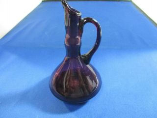 Hand Blown Amethyst Purple Art Glass Small Pitcher Vase
