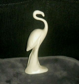 Metlox Pottery Flamingo Figure Ceramic Perfect White Cream 1940 Mid Century