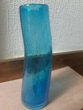 Bubbly Blue 8 Inches Tall Glass Vase Vx112 2