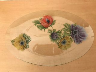 Vintage Retro 1960s 70s Chance Glass ‘anemone’ Oval Plate In