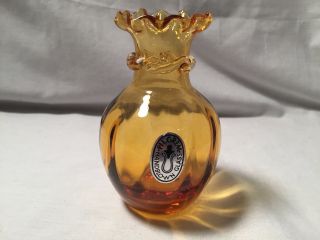 Vintage Pilgrim Hand Blown Glass Amber Colored Vase