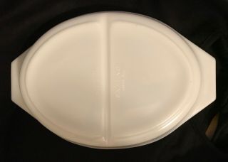 Vintage 1960 ' s PYREX Town & Country 1 1/2 quart Oval Divided Casserole Dish USA 4