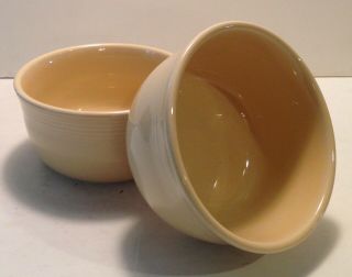 Fiestaware Set Of 2 Soup Cereal Bowls Pale Yellow (ivory) 24 Oz.  Homer Laughlin