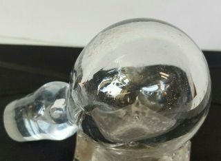 Vtg Blenko Blown Art Glass Dimple Ball Stopper For Decanter Bottle 2 Clear