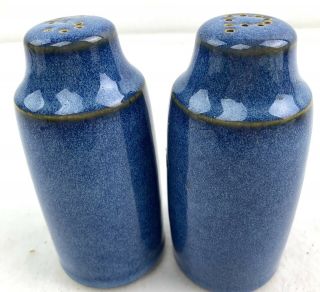 Denby Made In England Salt And Pepper Shakers Blue