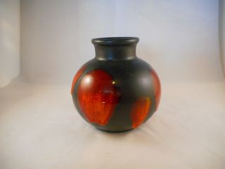 Adorable,  Small Bud Vase By Poole Pottery,  England,  Black,  Red,  And Yellow