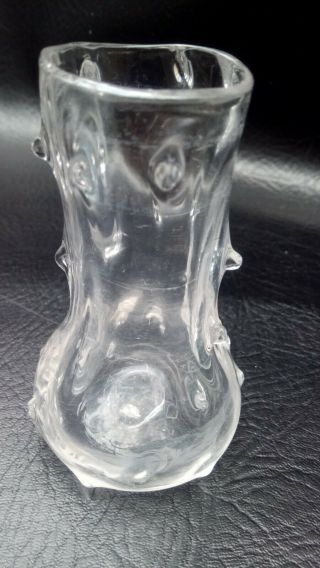 Vintage Hand Made Miniature Glass Vase Rose Stem Flower Display Rose Posy