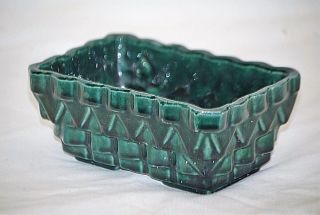 Old Vintage Upco Planter 100 - 6 " Evergreen Drip Glaze Ungemach Pottery Co Usa Mcm