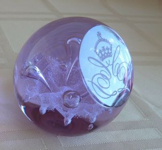 Caithness Scotland Royal Wedding " Moonflower " Purple Glass Paperweight 392/1500