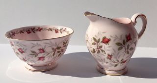 Tuscan Charmaine Fine English Bone China Creamer Sugar Bowl Pink Rose See Detail