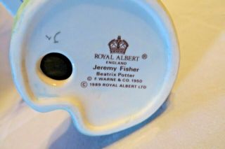 Vintage Beatrix Potter Royal Albert Porcelain Figurine Jeremy Fisher w Box 1989 3