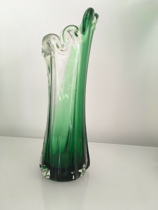 Murano glass vase green 2
