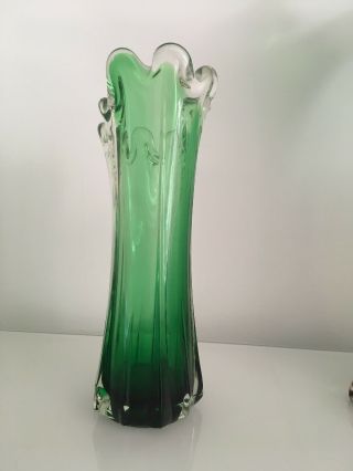 Murano glass vase green 3