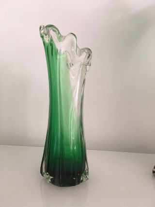 Murano glass vase green 4