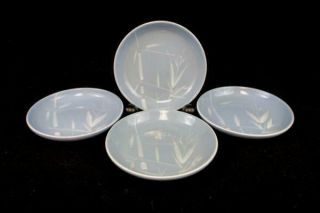 Set Of 4 Winfield Blue Pacific Bamboo Appetizer Plates Vintage Dining Dessert