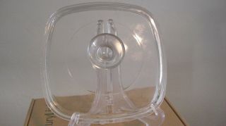 Pyrex Lid A7c Corning Ware Clear Glass Casserole Cover Large Knob 7 " Square Vguc