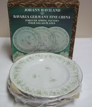 4 Johann Haviland Forever Spring Salad Plates Bavaria
