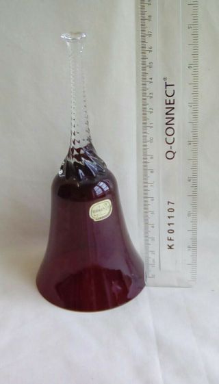 18cm Bohemia Cranberry Glass Bell