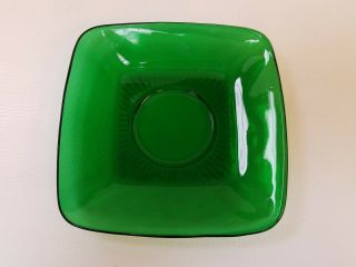 Vtg Anchor Hocking Fire King Forest Green Charm Square Saucer Plate 5 3/8 "